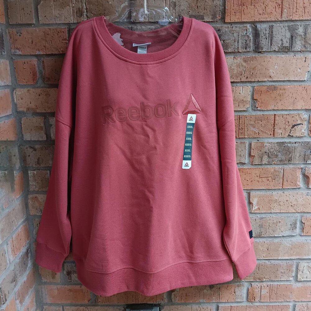 Reebok Women's Size XXXL Purpose Crew Neck Sweatshirt Dusty Cedar - Picture 3 of 13